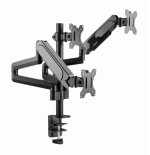 Gembird desk mounted adjustable mounting arm for 3 monitors - full-motion