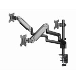 Gembird desk mounted adjustable mounting arm for 3 monitors - full-motion