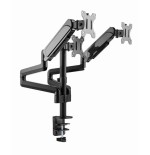 Gembird desk mounted adjustable mounting arm for 3 monitors - full-motion