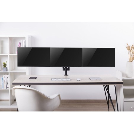 Gembird desk mounted adjustable mounting arm for 3 monitors - full-motion