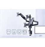 Gembird desk mounted adjustable mounting arm for 3 monitors - full-motion