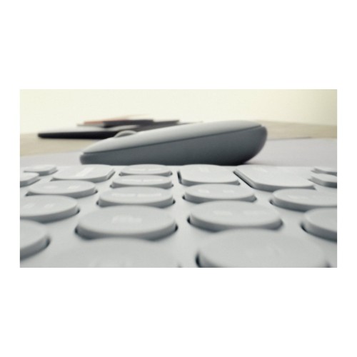 Teclado  español logitech pebble keys 2 k380s rf wireless + bluetooth qwerty rosa