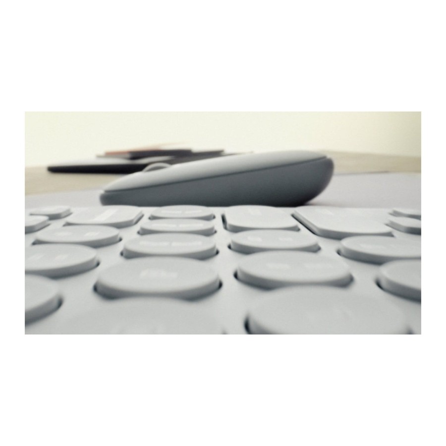 Teclado  español logitech pebble keys 2 k380s rf wireless + bluetooth qwerty rosa