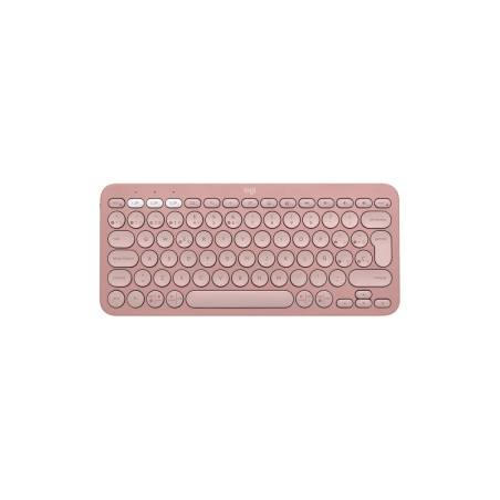 Teclado  español logitech pebble keys 2 k380s rf wireless + bluetooth qwerty rosa