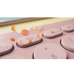 Teclado  español logitech pebble keys 2 k380s rf wireless + bluetooth qwerty rosa