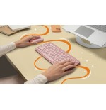 Teclado  español logitech pebble keys 2 k380s rf wireless + bluetooth qwerty rosa