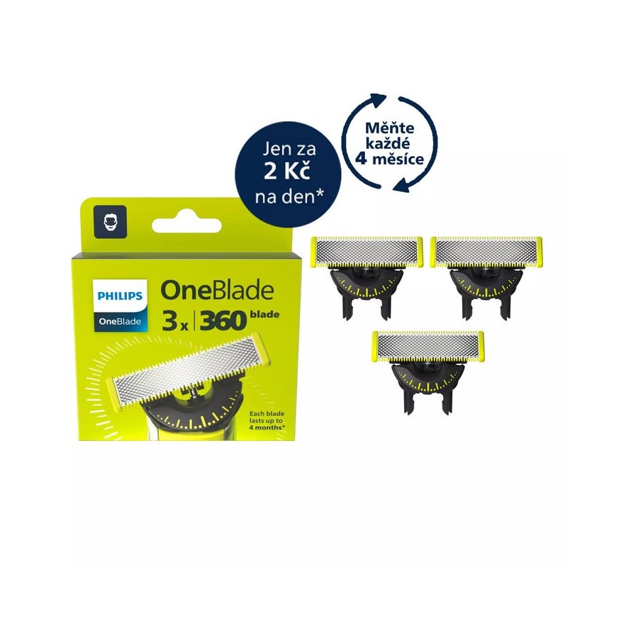 Philips qp430 50 oneblade replaceable blade, 3 pcs, black green