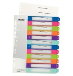Leitz wow indice de plastico imprimible multicolor 12 pestañas - multitaladro - formato a4 - color translucido