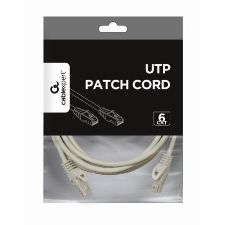 Gembird cable de red utp cat6 awg26 3m gris  pp6u-3m