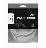 Gembird cable de red utp cat6 awg26 3m gris  pp6u-3m