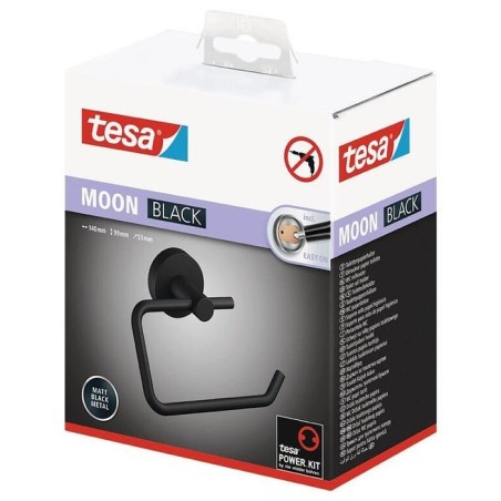 Portarrollos papel higienico tesa moon black montado en pared negro