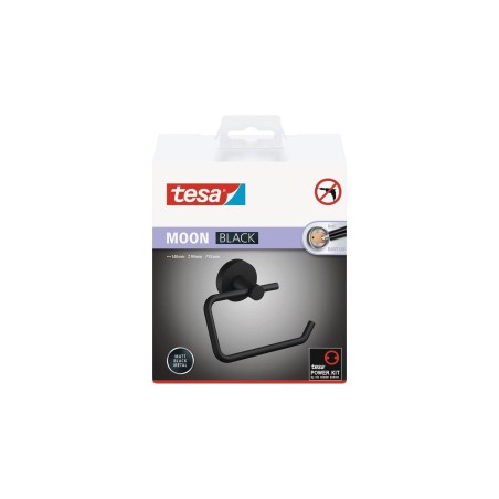 Portarrollos papel higienico tesa moon black montado en pared negro