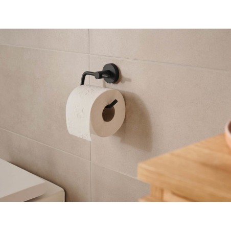 Portarrollos papel higienico tesa moon black montado en pared negro