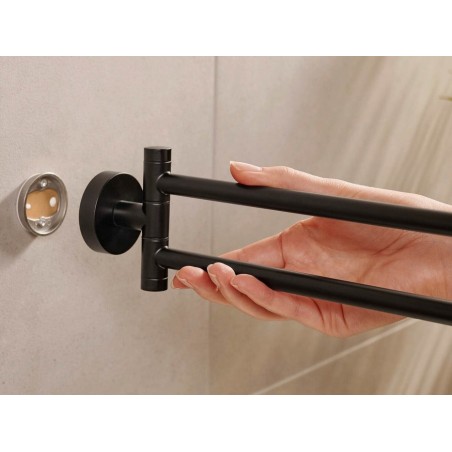Tesa moon black soporte para toallas montado en pared negro