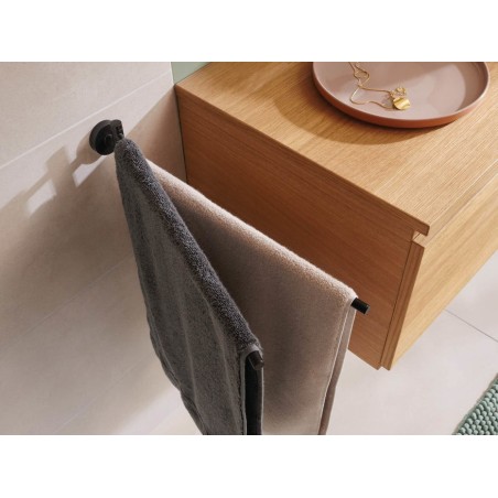 Tesa moon black soporte para toallas montado en pared negro