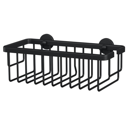 Tesa moon black aluminio montado en pared cesta de ducha
