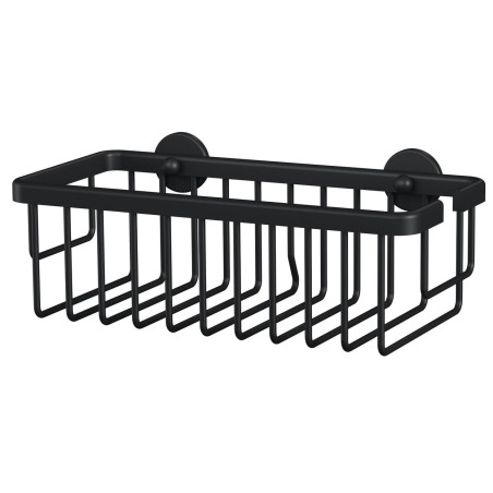Tesa moon black aluminio montado en pared cesta de ducha