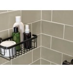 Tesa moon black aluminio montado en pared cesta de ducha