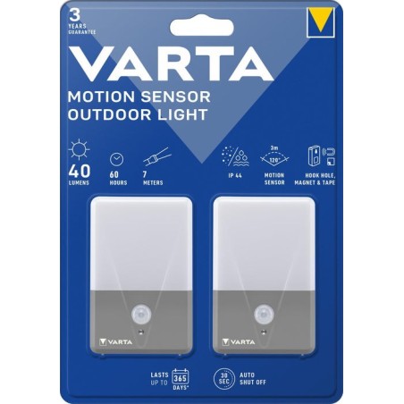Varta luz exterior con sensor de movimiento twinp 2 uds. 16634 101 402