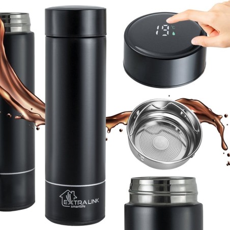 Extralink mug-smart500 black taza de viaje 500 ml negro acero inoxidable