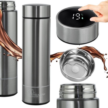 Extralink mug-smart500 silver taza de viaje 500 ml plata acero inoxidable