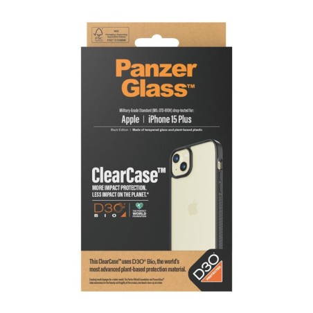 Funda para iphone 15 plus panzerglass clearcase   (6.7") negro, transparente