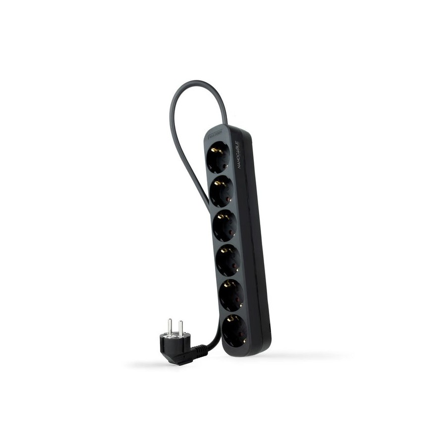 Nanocable regleta 6 tomas - 1.4m - negro
