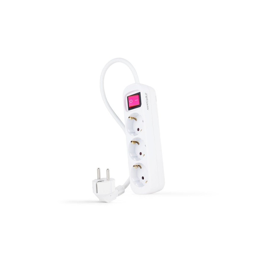 Nanocable regleta 3 tomas interruptor 1.4m - blanco