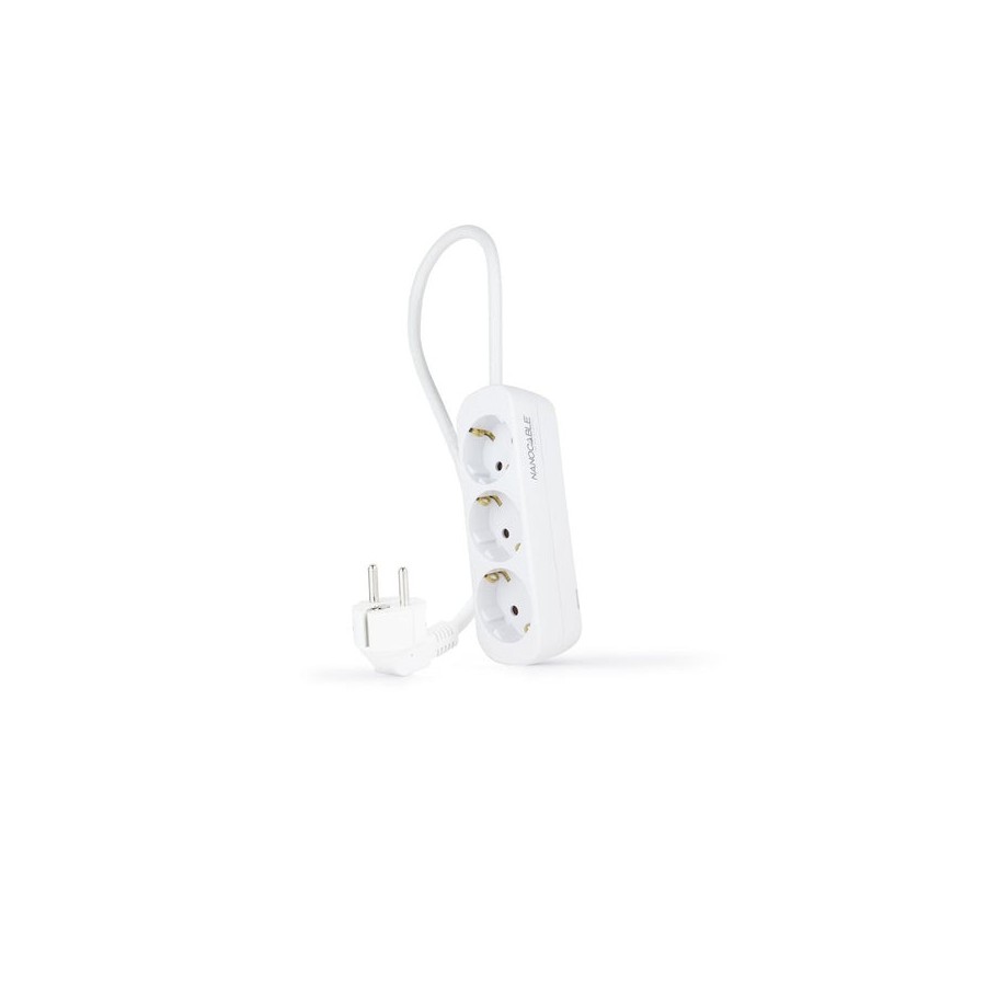 Nanocable regleta 3 tomas - 1.4m - blanco