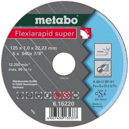 Metabo flexiarapid super 180x1.6 x22.23 inox