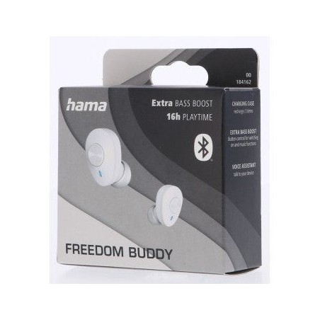 Auriculares hama freedom buddy  true wireless stereo (tws)  bluetooth gris claro, blanco
