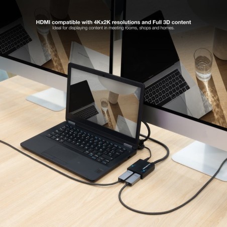 Nanocable duplicador hdmi alta velocidad para 2 dispositivos con alimentacion