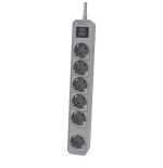 Regleta con interruptor philips chp2164g 10 6 tomas de corriente cable 1.5m gris