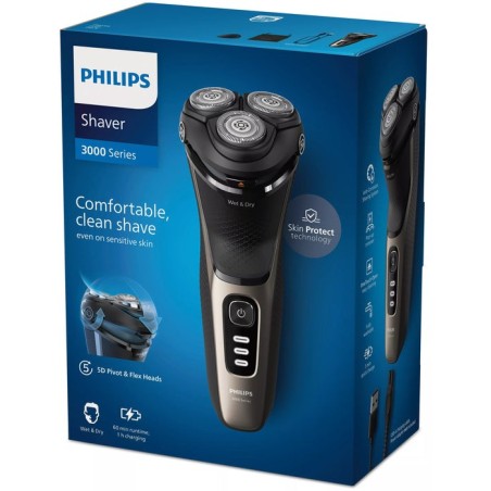 Afeitadora eléctrica en seco y en húmedo  philips shaver 3000 series s3242/12