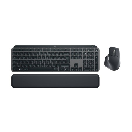 Teclado alemán + ratón logitech mx keys s combo rf wireless + bluetooth qwertz grafito