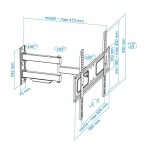 Tooq soporte de pared con brazo articulado para tv de 37"-70" - giratorio e inclinable - peso max 50kg - vesa 600x400mm