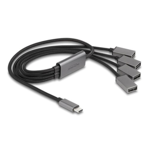 Delock 64210 hub 4-port usb  2.0 cable usb-c 60cm