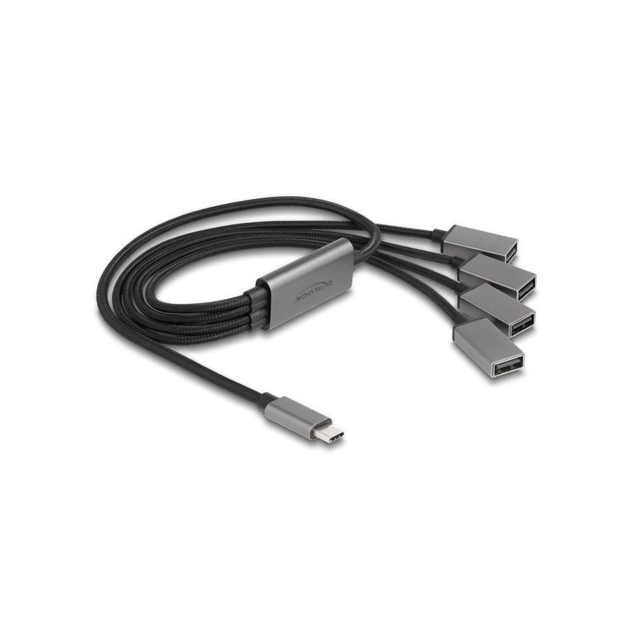 Delock 64210 hub 4-port usb  2.0 cable usb-c 60cm