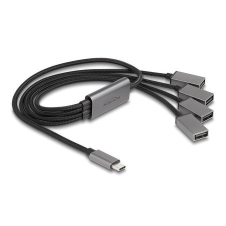 Delock 64210 hub 4-port usb  2.0 cable usb-c 60cm