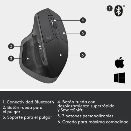 Logitech master series mx master 2s graphite
