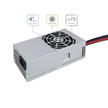 Tooq ecopower fuente de alimentacion 500w tfx 1.3 12v - pfc activo - ventilador 80mm