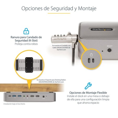 Startech docking station kvm usb-c para portátil