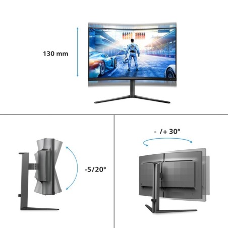 Monitor philips 32m2c5500w/00  80 cm [31.5] 2560 x 1440 pixeles negro