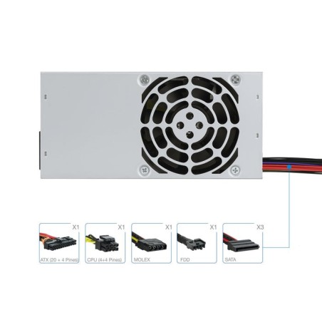 Tooq ecopower fuente de alimentacion 500w tfx 1.3 12v - pfc activo - ventilador 80mm
