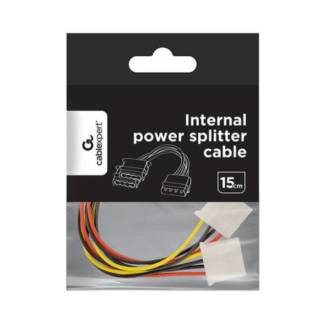 Gembird cable de alimentacion 5.25 molex a doble molex 0.15m  cc-psu-1