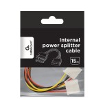 Gembird cable de alimentacion 5.25 molex a doble molex 0.15m  cc-psu-1