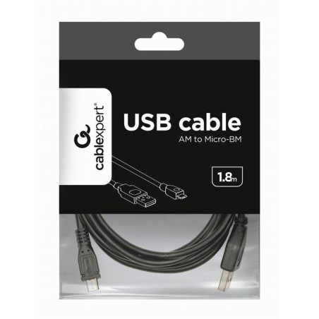 Gembird cable usb a micro usb 1.80m negro ccp-musb2-ambm-6