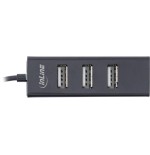 Inline® usb 2.0, 4-port hub, usb-c macho a 4x usb-a female, black, 15cm, slim design