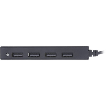 Inline® usb 2.0 hub, 4 port, usb-a macho a 4x usb-a female, black, 15cm, slim design
