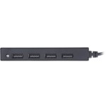 Inline® usb 2.0 hub, 4 port, usb-a macho a 4x usb-a female, black, 15cm, slim design